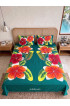 Hand Painted Rayon Bedsheet Set Queen Size